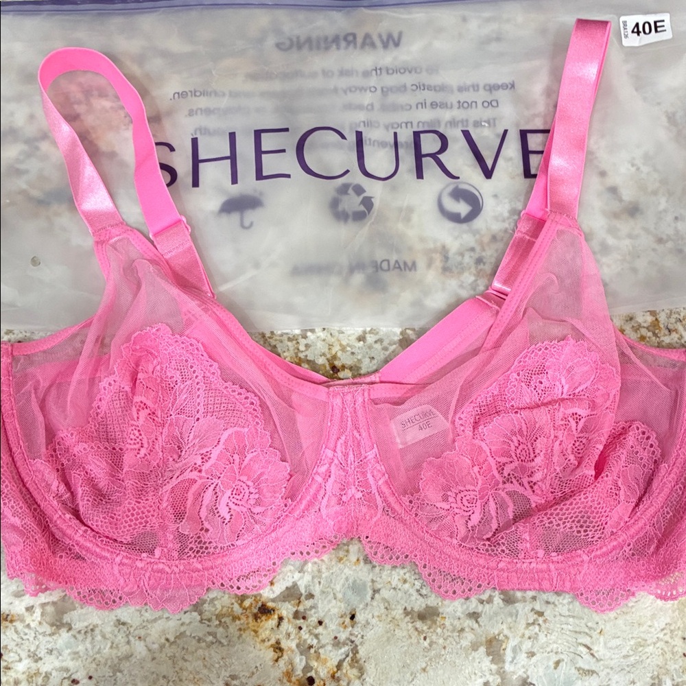 Pink Lace Support Bra